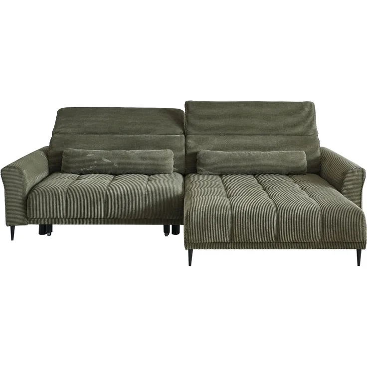 Komfort-Wohnlandschaft Lilly / Logan, Stoff, Grün, 277 x 108 x 179 cm