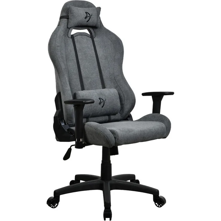 Arozzi Torretta Gaming Stuhl, Soft Fabric - grau, ergonomische 3D-Armlehnen, bis 120 kg belastbar