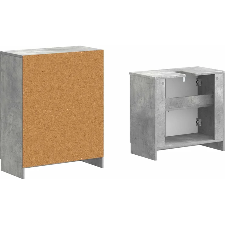 vidaXL 2-teiliges Badezimmer Schrank Set UTRECHT Betongrau 3417651 – Bild 5