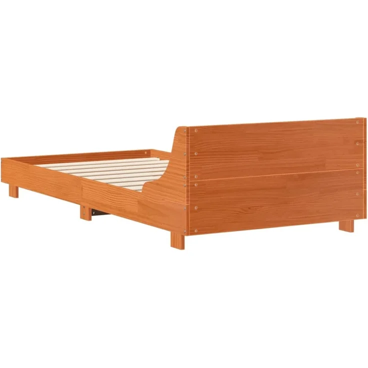 Einzelbetten, Betten für Erwachsene, Massivholzbett ohne Matratze Wachsbraun 75x190 cm Kiefernholz de4228 – Bild 6