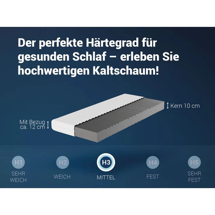 Matratze KSP-500 - Das Original - 7-Zonen- Kaltschaummatratze mit waschbaren Klimafaserbezug, Größe: 90x190, Härtegrad: H3 - Höhe 12cm – Bild 3