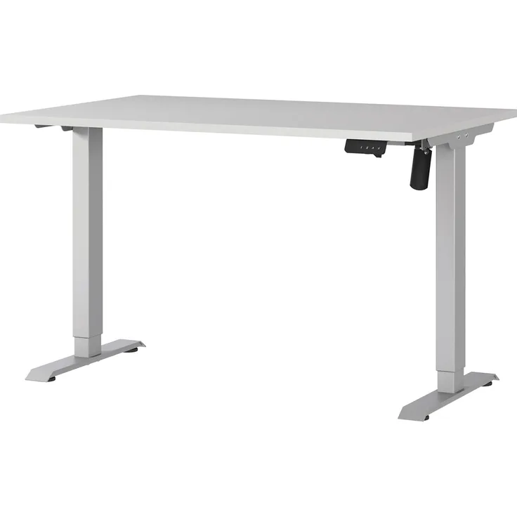 Germania Schreibtisch 8022-643, in Kaschmir/Silber, elektr. höhenverstellbar, 120 x 119 x 80 cm (BxHxT)