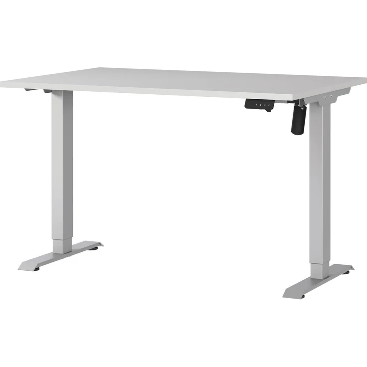 Germania Schreibtisch 8022-643, in Kaschmir/Silber, elektr. höhenverstellbar, 120 x 119 x 80 cm (BxHxT) – Bild 1