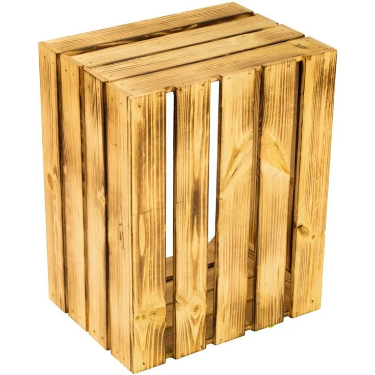 Kistenkolli Altes Land Allzweckkiste 1 x Obstkistenregal geflammt Quer Weinregal Schuhhocker Regalkiste (Spar-Set) – Bild 2