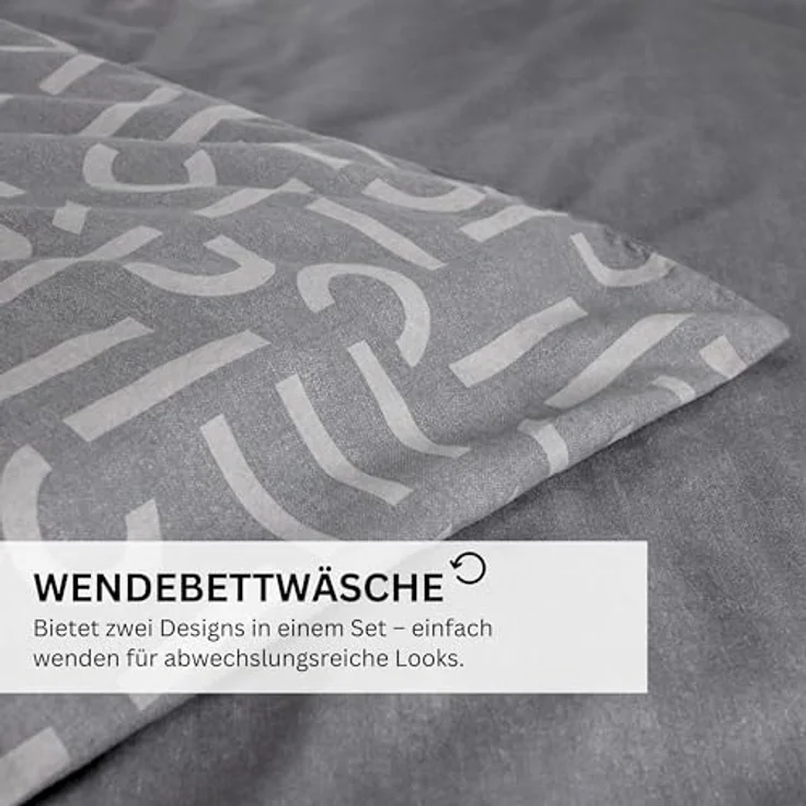 Esprit Bettwäsche FLANELL Winter Bettwäsche, Baumwolle, 1 teilig, 135 x 200 cm in Grau – Bild 9