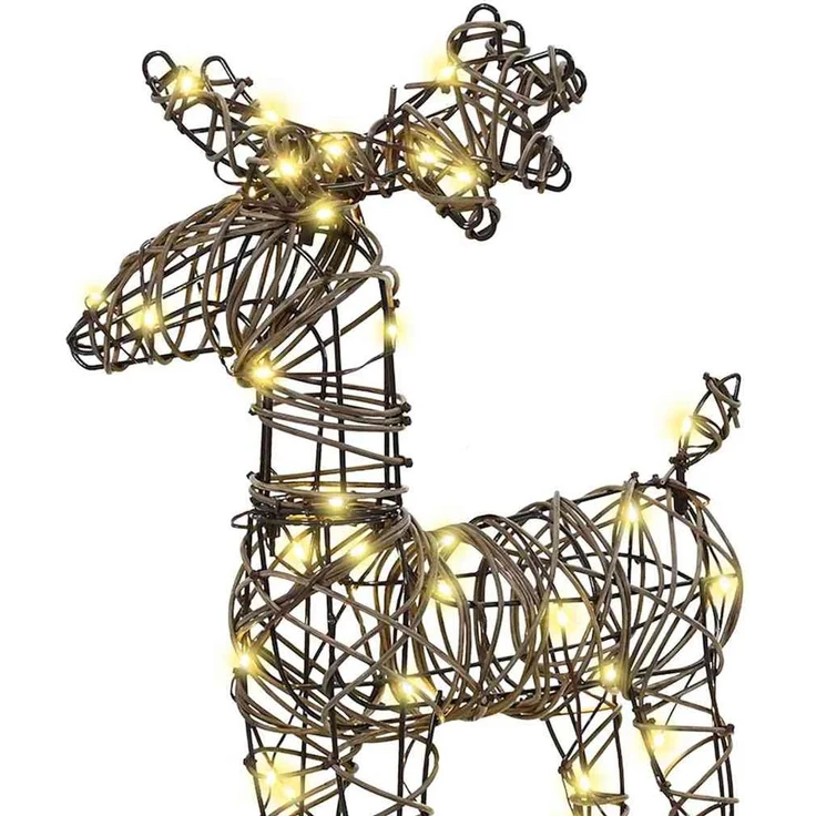 vidaXL 3D-Weihnachtsrentier mit Schlitten LOVIISA 3 stk. Warmes Weiß 42019083 – Bild 5