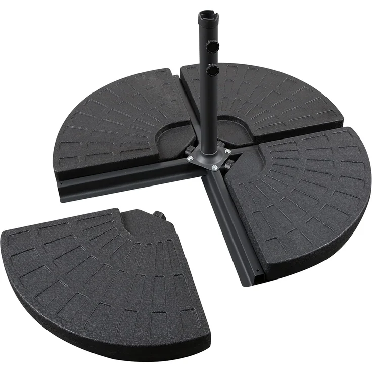 Outsunny Beschwerungsgewicht mit 52 kg Wasser oder 68 kg Sand befüllbar, Sonnenschirme mit Kreuzständer, (Sonnenschirmfuß, 1-tlg, Sonnenschirm), HDPE, Schwarz – Bild 9