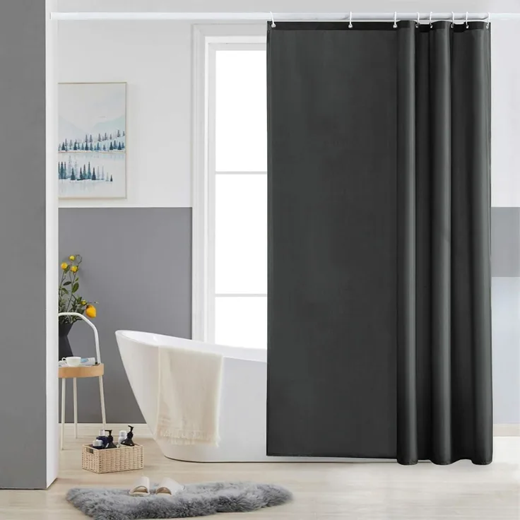 Duschvorhang Textil Anti-schimmel Wasserdicht Dunkelgrau 120x200cm