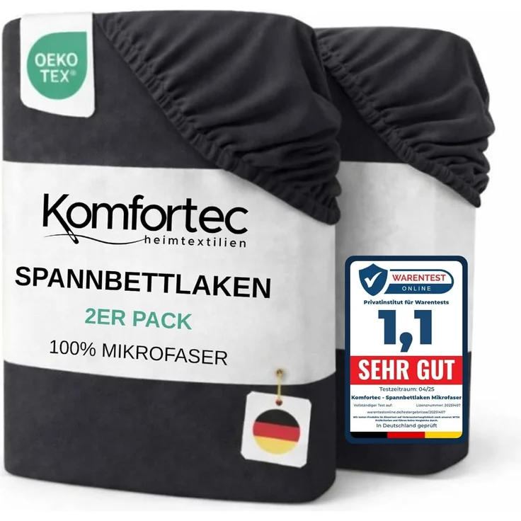 Komfortec Spannbettlaken Boxspringbett bis 15cm - 30cm Matratzenhöhe, Mikrofaser, Gummizug: Rundum, (2 Stück)