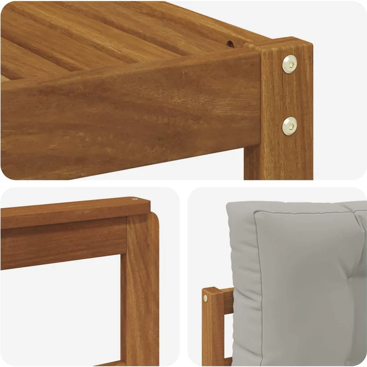 vidaXL Outdoor-Sofagarnitur 6 stk. 6-Sitzer Natur und Hellgrau 3367814 – Bild 6