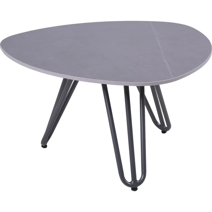 Gartentisch KALLE - Aluminium, gesinterter Stein, Grau, 68 x 68 x 39 cm | Terrassentisch Wetterfest Outdoor Tisch – Bild 2