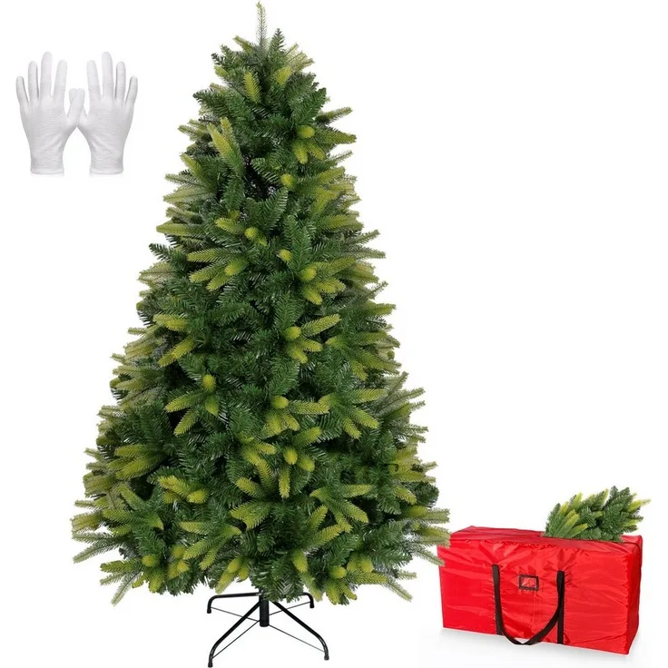 OSTWOLKE Künstlicher Weihnachtsbaum Weihnachtsbaum Künstlich 180cm Tannenbaum Christbaum mit 1000 Spitzen, mit Aufbewahrungstasche