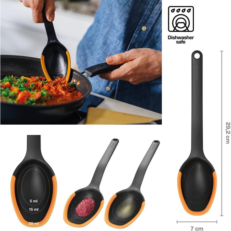 Fiskars Functional Form Kochlöffel mit Silikonkante, Rührlöffel, Kochzubehör, 1027299 – Bild 2