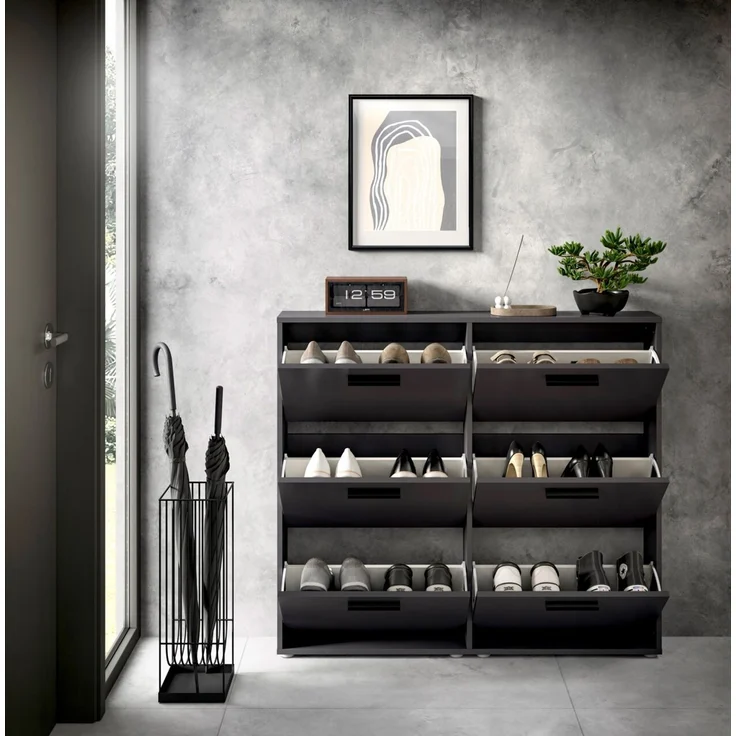 Carryhome 'SAM' Schuhkipper, Holznachbildung anthrazit, 116 x 103 x 17 cm, Platz für 18 Paar Schuhe – Bild 6