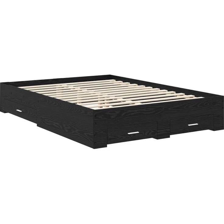 vidaXL Bettrahmen Schwarz Eichen-Optik 160 x 200 cm Holzwerkstoff 3409967 – Bild 5