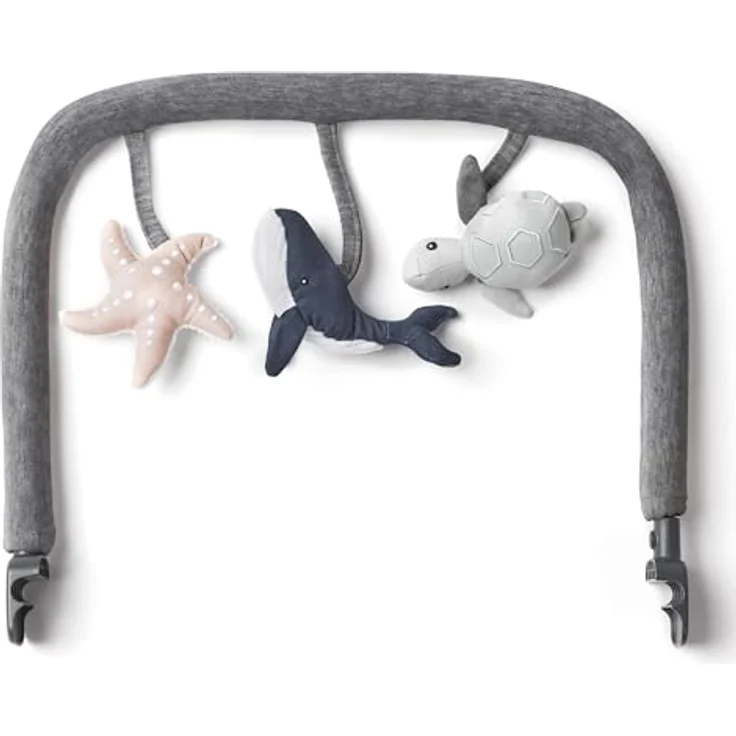 Ergobaby Evolve Bouncer Spielbogen, Zubehör für die Ergobaby 3-in-1 Babywippe Babyschaukel für Neugeborene ab Geburt, Ocean Wonders - Charcoal – Bild 2