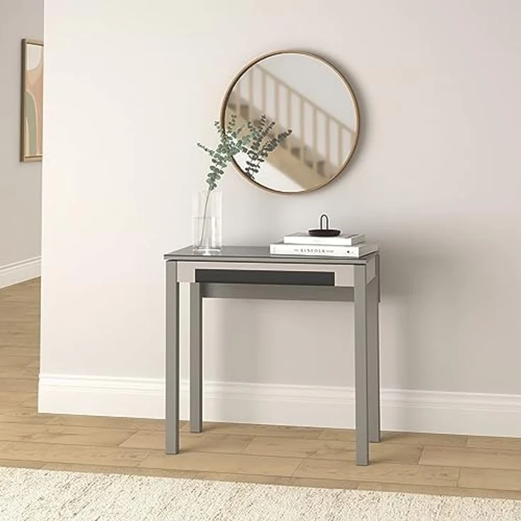 ASTIMESA Küchentisch, Metall, schwarz, 80x40 cm, ausziehbar 80x60 cm – Bild 2