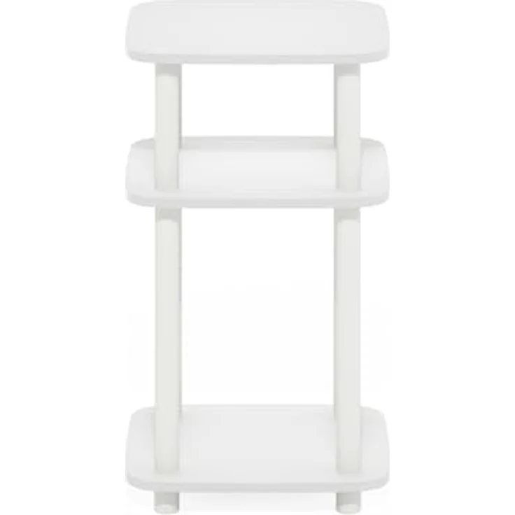 Furinno Just 3-stöckiger Turn-N-Tube Kurviger Beistelltisch, Beistelltisch, 1-Pack, Weiß/Weiß – Bild 6