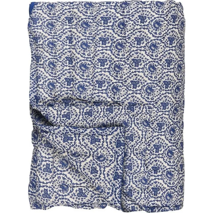 Ib Laursen - Decke Quilt Tagesdecke Überwurf 170x130cm Muster Blau Weiß 19203-37