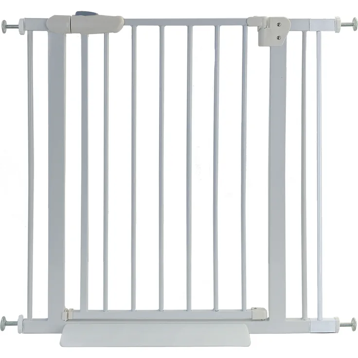 Treppenschutzgitter Absperrgitter weiß ohne Bohren Auto-Close + Rampe 81-92cm