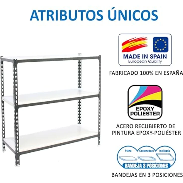 Simon Rack Simonclick Metallregal, 1000 x 900 x 400 mm, 3 Regalböden, 180 kg Biegepunkt, Regale, Anthrazit/Weiß – Bild 7