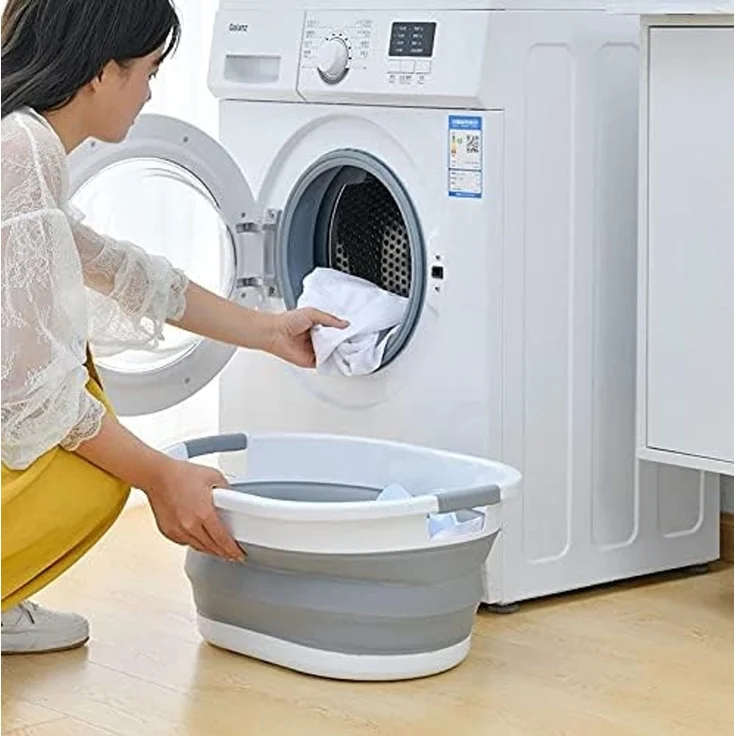 Ruhhy Wäschebox Wäscheschüssel Wäschekorb (Spar-Set, 1 St, platzsparend faltbar), 25l Silikon zusammenklappbarer – Bild 3