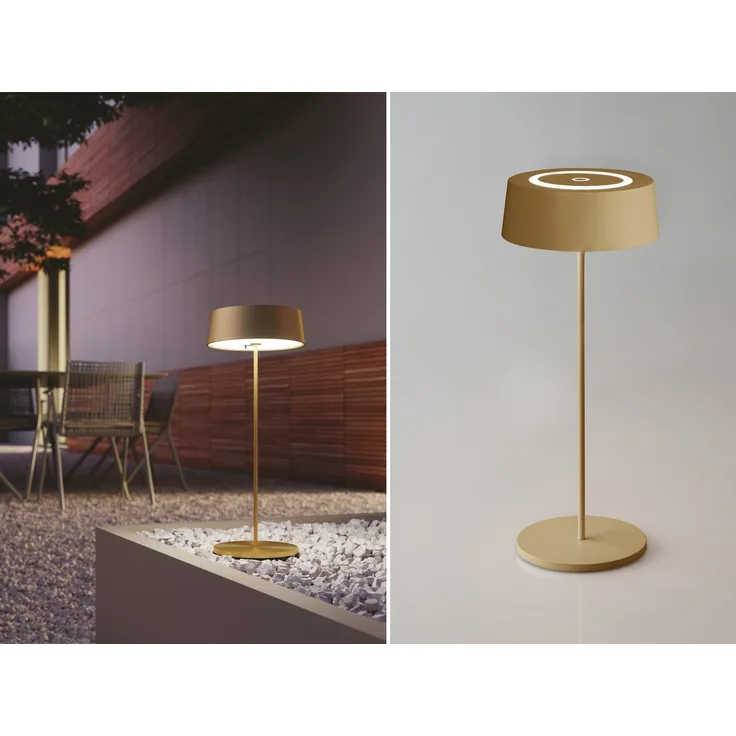 ECO-LIGHT Cocktail LED Aussentischleuchte Warmweiss dimmbar 2,2W IP54 Mattes Gold