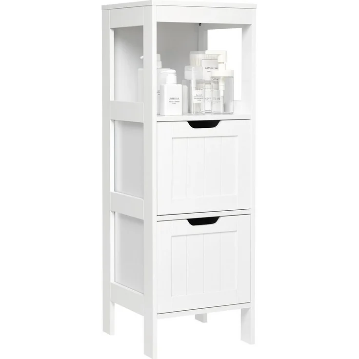 Mondeer Badkommode Badezimmerschrank, Aufbewahrungsschrank, 30x30x89cm, weiß – Bild 2