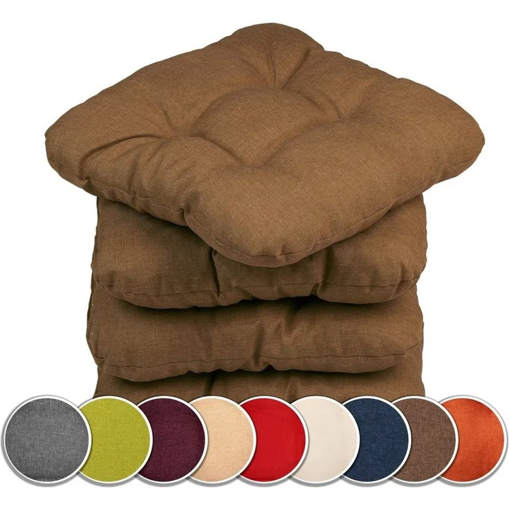 sunnypillow Stuhlkissen 4er Set Stuhlkissen 45x45 cm Bequeme 8cm, Polsterauflage Auflage für Stühle / Bänke – Bild 2