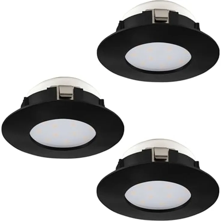 Eglo 900744 Einbauleuchte PINEDA LED schwarz 3X4,9W 3000K Ø7. 8cm