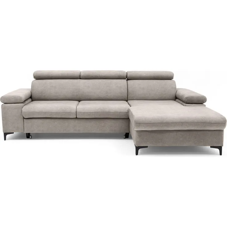Muffo Ecksofa Ecke mit verstellbaren Kopfteilen MAVIC, Verstellbare Kopfstützen, verstellbare Armlehnen, Einfache Form, Schlaffunktion, Bettzeugbehälter