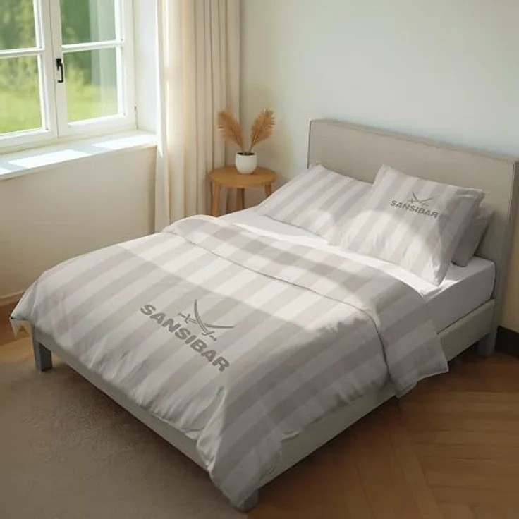 Sansibar Sylt Bettwäsche Sansibar Bettwäsche “Modern Stripe” 100% Baumwolle, Baumwolle, 2 teilig, edel und hochwertig, weich, hautfreundlich, pflegeleicht – Bild 3
