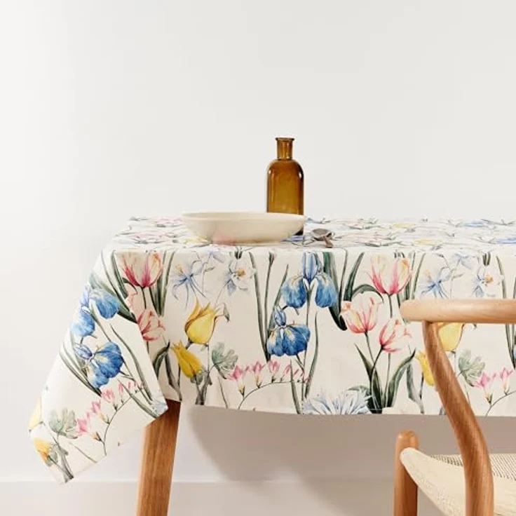 Belum Tischdecke mit Fleckenabweisend, Größe 100 x 155 cm, extraweich, Mehrfarbig, 100, Stoff 100% Bio-Baumwolle, Modell 0120-353, Bunt – Bild 2