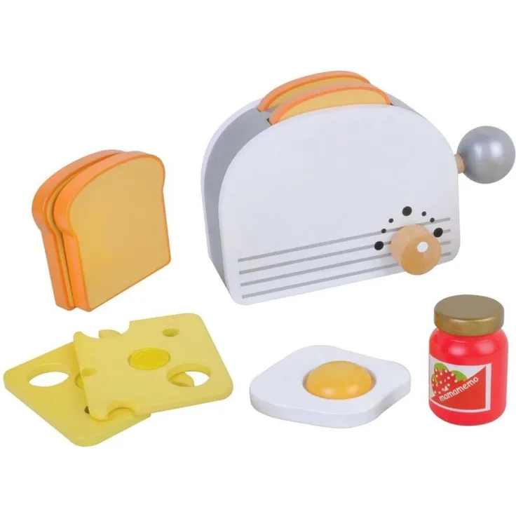 ToyToyToy Holz Toaster mit Lebensmittel 12 teilig AB5370