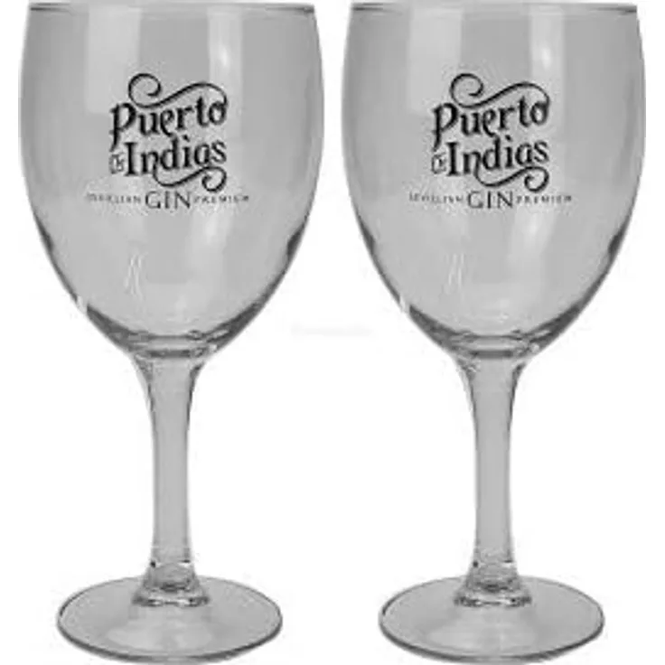 Puerto de Indias Glas - 2x Glas / 2er Set - Gläser von Puerto de Indias Gin mit der Aufschrift : Sevillian Gin Premium