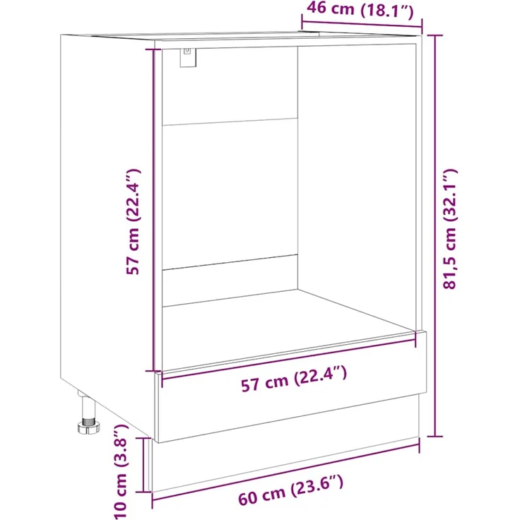 vidaXL Herdumbauschrank Sonoma-Eiche 60x46x81,5 cm Holzwerkstoff 849617 – Bild 12