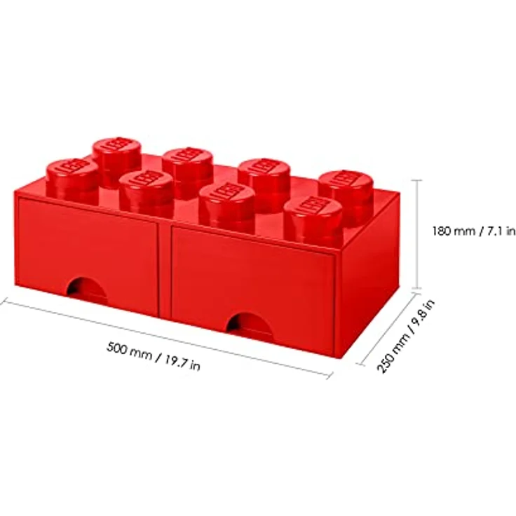 Lego 'Storage Brick 8' Aufbewahrungsbox rot mit 2 Schubladen – Bild 4