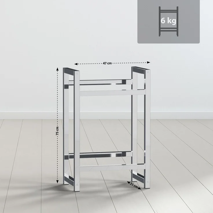 CLP Getränkekistenständer Stack aus Metall freistehend robust stabil,chrom 75x47x31 cm – Bild 2
