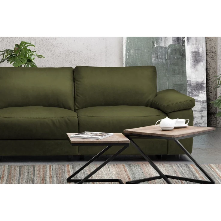 KAWOLA Sofa LOLA Ecksofa XL Stoff moosgrün mit motorischer Relaxfunktion Recamiere links 84 x 178 x 304 cm – Bild 2