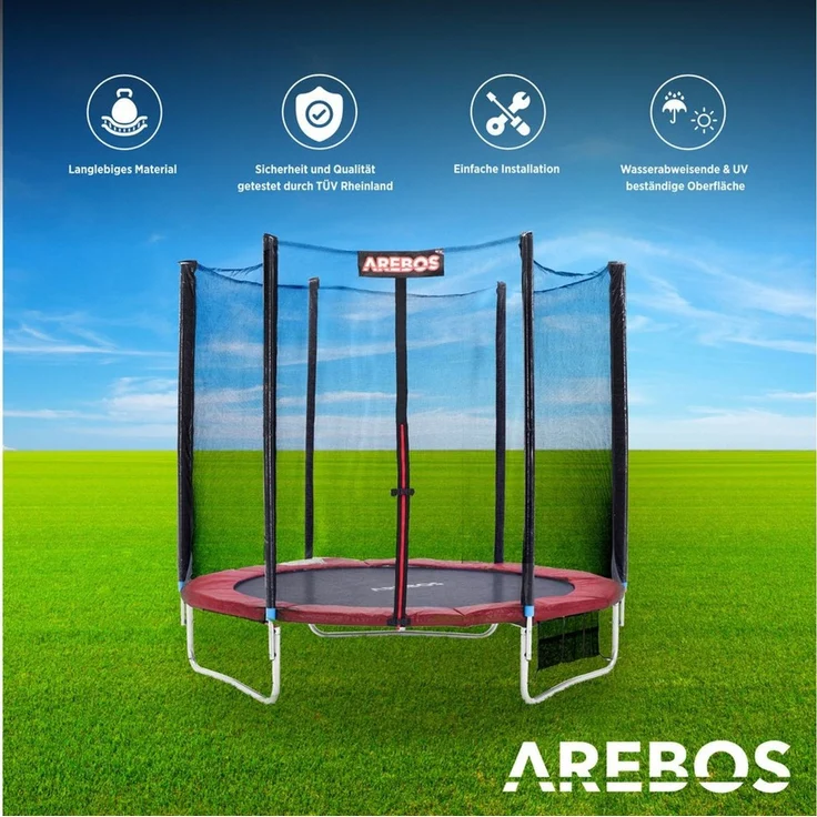 Arebos Trampolin-Randabdeckung Federschutz Ø427 cm, Randschutz, PVC und PE, Reißfest, Wetterfest, UV-resistente und wasserbeständige – Bild 3