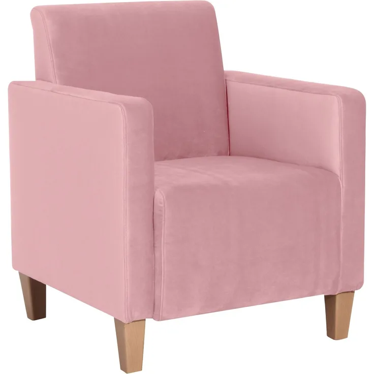 Sessel Karol Bezug Samtvelours Buche natur / rosé 22192