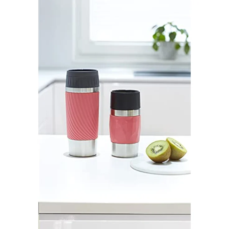 EMSA 'Travel Mug Easy Twist' Isolierbecher, Edelstahl/Silikon, koralle, 360 ml – Bild 15