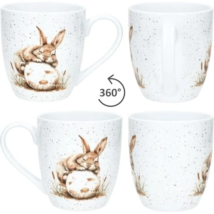 Ritzenhoff & Breker Becher Ritzenhoff Jumbobecher Bunny weiß 400 ml Porzellan Hase Oster-Geschirr, Porzellan – Bild 5