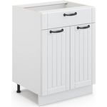 Küchenunterschrank Fame-Line Weiß Landhaus 60 cm mit Schublade, ohne Arbeitsplatte Vicco
