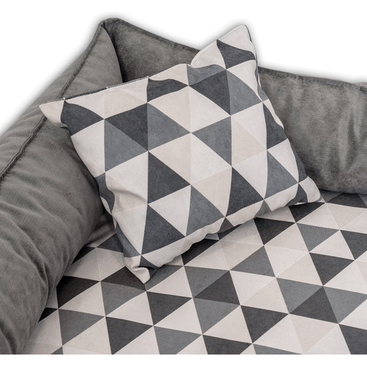 VELVET Samt Orthopädisches Hundebett - 130x100cm, 0205 Graphit-Creme – Bild 5