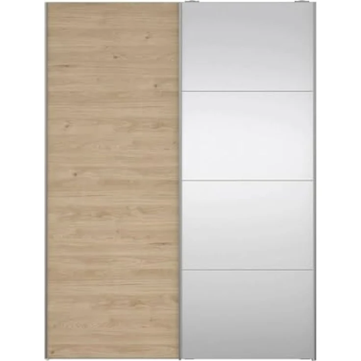 Dmora - Kleiderschrank 2 Türen Diandra, Schlafzimmermöbel, Schrank, Garderobe, 150x61 h200 cm, Weiß und Eiche – Bild 7