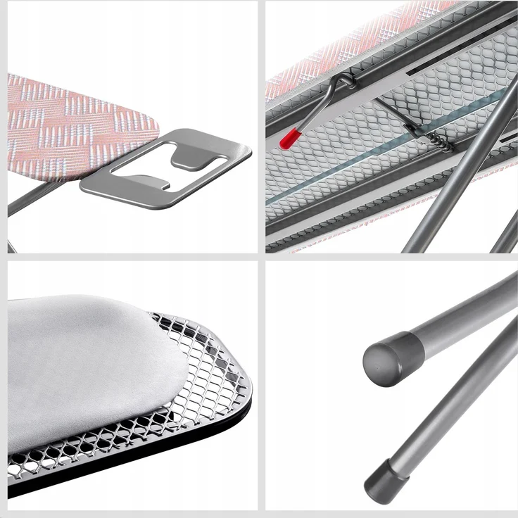 KADAX Tischbügelbrett 110x30cm - Stabiler Bügeltisch für Dampfbügelstation, klappbar, höhenverstellbar, mit hitzebeständiger Bügeleisenablage – Bild 7