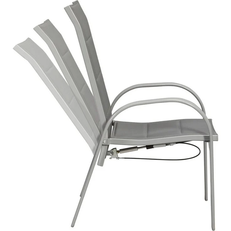 MERXX Gartensessel Amalfi Deluxe Gasdruckfeder (Set, 2-St), 2er Set, Alu/Textil, verstellbar – Bild 3