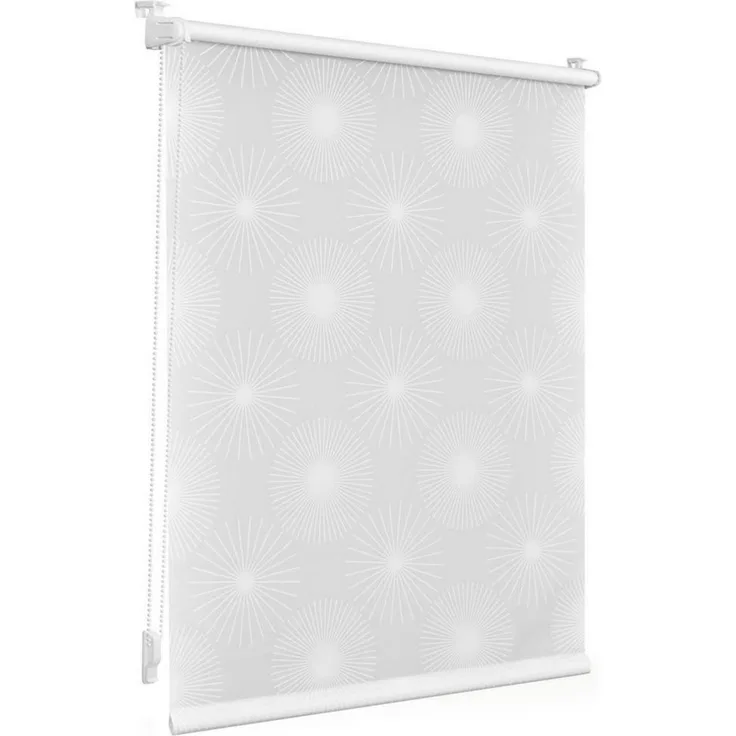 Lichtblick Rollo Tokio 45x150 cm (BxL) Weiß Sonne Lichtdurchlässig und blickdicht; Klemm- und schraubbar; dezentes Muster