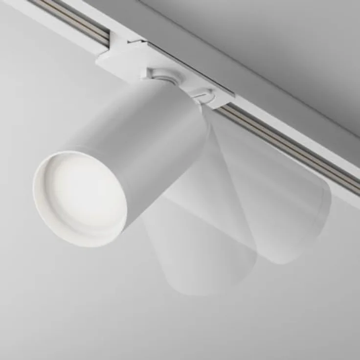 Maytoni FOCUS S Deckenleuchte, GU10 Aluminiumstrahler für einphasige Schienensysteme – Ø5 cm, Weiß, ideal für Küche, Flur, Wohnzimmer oder Esszimmer